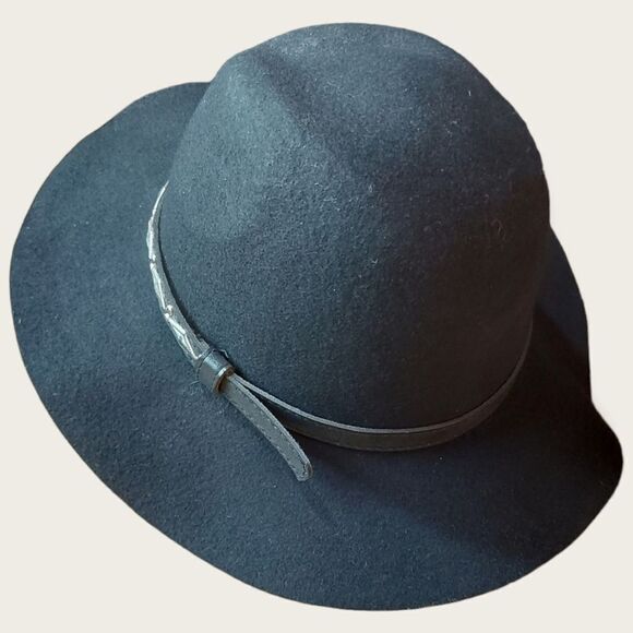 Dottie Black Wool Felt Floppy Hat - Picture 3 of 7